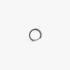 Half Pair Precious Hoops Earring in Black Rhodium Plated Silver and Black Diamonds