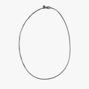 Silver Black Rhodium Sterling Silver Classic Box Chain Necklace